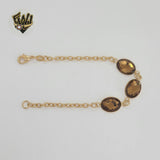 (1-0855) Gold Laminate - 3.5mm Rolo Link Zircon Bracelet - 7.5" - BGF