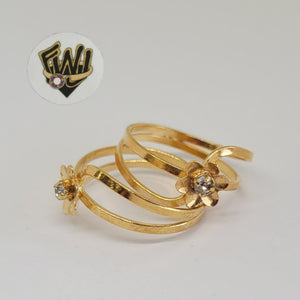 (1-3003-1) Gold Laminate- CZ Flower Ring - BGO - Fantasy World Jewelry
