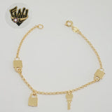 (1-0891) Gold Laminate - 2mm Rolo Link Bracelet - 7" - BGF - Fantasy World Jewelry