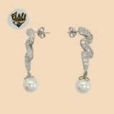 (2-3454) 925 Sterling Silver - Pearl Dangle Earrings - Fantasy World Jewelry