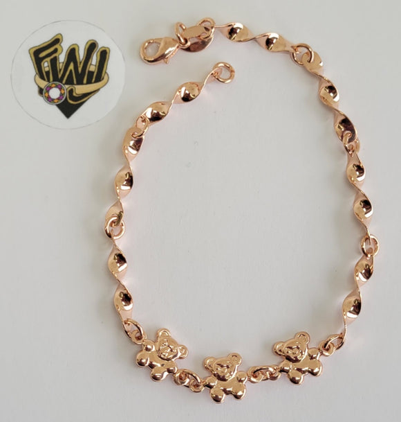 (1-0773) Gold Laminate - 3mm Twisted Rose Gold Bracelet - 7.5
