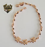 (1-0773) Gold Laminate - 3mm Twisted Rose Gold Bracelet - 7.5" - BGO - Fantasy World Jewelry