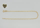 (1-0032-1) Laminado dorado - Tobillera con eslabones de clip de papel de 2 mm - 10” - BGF