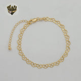 (1-0717) Gold Laminate - 5.5mm Alternative Heart Link Bracelet - 7.5" - BGF