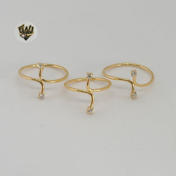 (1-3069) Gold Laminate- CZ Adjustable Ring - BGF - Fantasy World Jewelry