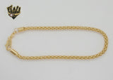 (1-0070) Gold Laminate - 4mm Popcorn Link Anklet - 10” - BGF