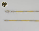 (1-5003) Laminado de oro - Cadena de eslabones alternativos de dos tonos de 2,5 mm - BGO