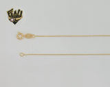 (1-1501-B) Laminado de oro - Cadena de eslabones de caja de 0,6 mm - BGF