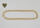 (1-0031) Gold Laminate - 4.5mm Curb Link Anklet - 10" - BGO