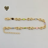 (1-0648) Gold Laminate - 5.5mm Infinity Zircon Bracelet - 7.5" - BGF - Fantasy World Jewelry