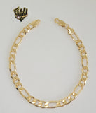 (1-60047) Gold Laminate - 6mm Figaro Link Men Bracelet- 8.25" - BGF - Fantasy World Jewelry