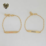 (1-0960) Gold Laminate - 1.5mm Figaro Link Kids Bracelet - 6" - BGF