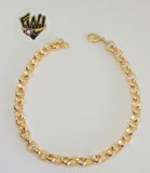 (1-60036) Gold Laminate -  6.5mm Rolo Link Men Bracelet- 9" - BGO - Fantasy World Jewelry