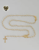 (1-3350) Laminado de oro - Collar Rosario de Perlas Divinas del Niño de 3 mm - 18" - BGF.