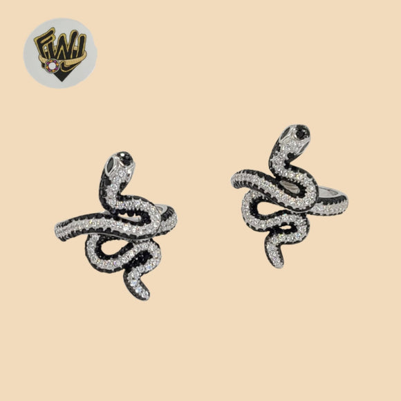 (2-5114) 925 Sterling Silver - Two Tones Snake Ring