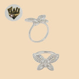 (2-5112) 925 Sterling Silver - Zircon Butterfly Ring - Fantasy World Jewelry