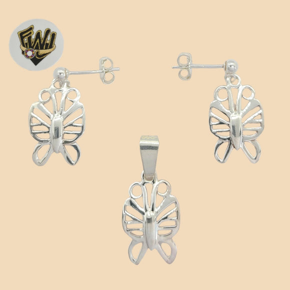 (2-6706) 925 Sterling Silver - Butterfly Set. - Fantasy World Jewelry
