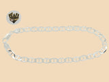 (2-0115) 925 Sterling Silver - 6.5mm Marine Link Anklet - 10" - Fantasy World Jewelry