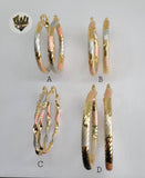 (1-2766) Gold Laminate - Three Tone Hoops - BGO - Fantasy World Jewelry