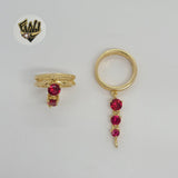 (1-3086) Gold Laminate - Zircon Charm Ring - BGO - Fantasy World Jewelry