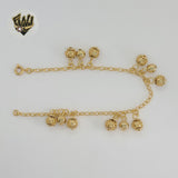 (1-0595) Gold Laminate - 3mm Rolo Link Balls Bracelet - 7.5" - BGO