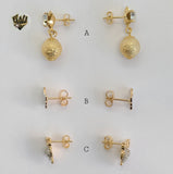 (1-1195) Gold Laminate Earrings - BGF - Fantasy World Jewelry