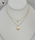 (1-6493) Gold Laminate - St Benedict Layering Necklace - BGF - Fantasy World Jewelry