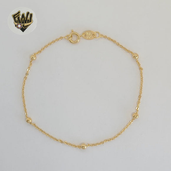 (1-0702) Gold Laminate - 1.5mm Satellite Balls Bracelet - BGF