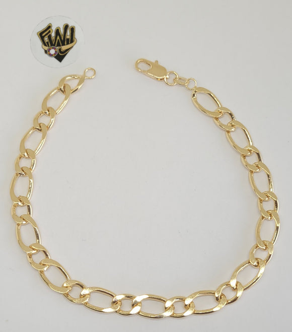 (1-60037) Gold Laminate - Men 7mm Link Bracelet- 8.5