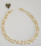 (1-60037) Gold Laminate - Men 7mm Link Bracelet- 8.5" - BGF - Fantasy World Jewelry