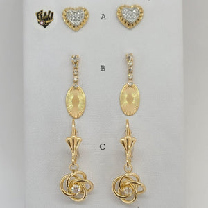 (1-1164) Gold Laminate Earrings - BGF - Fantasy World Jewelry