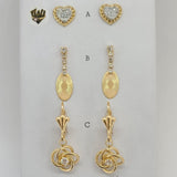 (1-1164) Gold Laminate Earrings - BGF - Fantasy World Jewelry