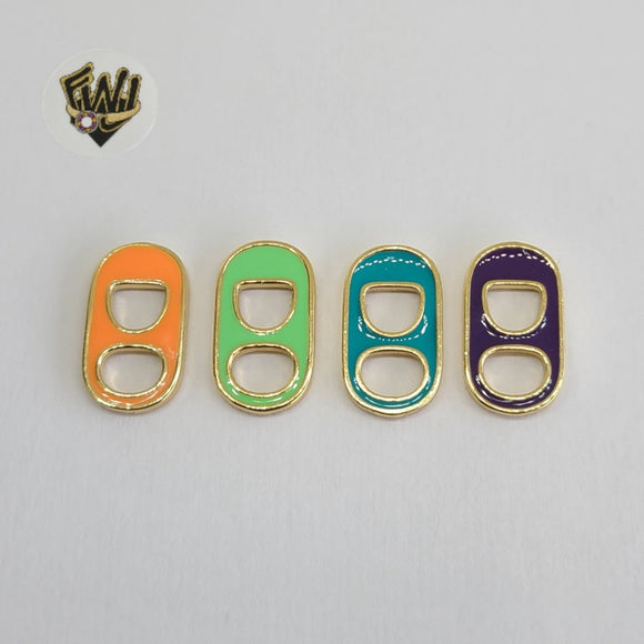 (1-2493) Gold Laminate - Colorful Pop Tops Style Pendants - BGO - Fantasy World Jewelry