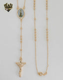 (1-3360-1) Gold Laminate - 3mm Saint Lazarus Rosary Necklace - 20"  - BGO.