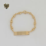(1-0945) Gold Laminate - 5mm Puff Mariner Link Plate Bracelet - 5.5" - BGF