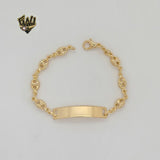 (1-0945) Gold Laminate - 5mm Puff Mariner Link Plate Bracelet - 5.5" - BGF