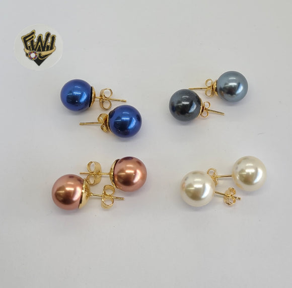 (1-1045-1) Gold Laminate - Colorful Earrings - BGO - Fantasy World Jewelry