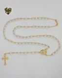 (1-3337) Laminado de oro - Collar del Rosario del Divino Niño de 5,5 mm - 24" - BGO.