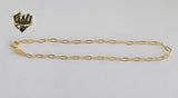 (1-0032-2) Gold Laminate - 2.5mm Paper Clip Anklet - 10" - BGF - Fantasy World Jewelry