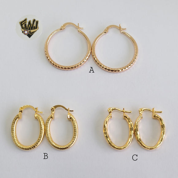 (1-2608 E-H) Gold Laminate Hoops - BGO - Fantasy World Jewelry
