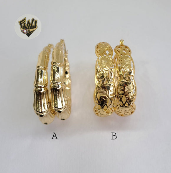 (1-2739) Gold Laminate Hoops - BGO - Fantasy World Jewelry