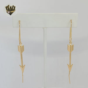 (1-1231) Gold Laminate - Arrow Long Earrings - BGF