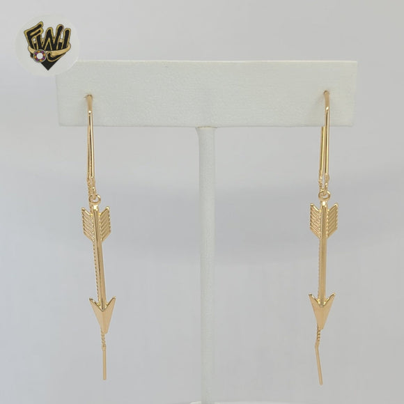 (1-1231) Gold Laminate - Arrow Long Earrings - BGF