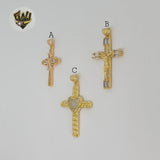 (1-2291-1) Gold Laminate - Cross Pendants - BGO