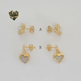 (1-1044) Gold Laminate - Stud Earrings - BGF