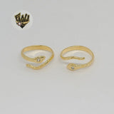 (1-3031) Gold Laminate - Snake Zircon Ring - BGF - Fantasy World Jewelry
