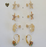 (1-1204) Gold Laminate Earrings - BGF - Fantasy World Jewelry