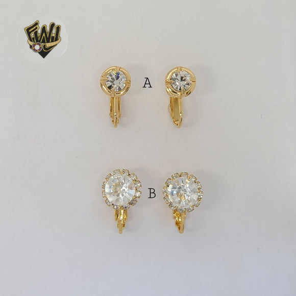 (1-1194-1) Gold Laminate - Clip Earrings - BGO