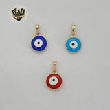 (1-2184) Gold Laminate - Evil Eye Pendants - BGO