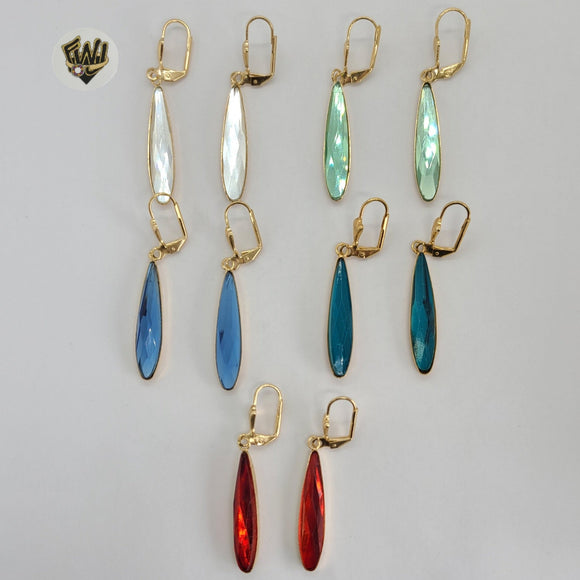 (1-1168) Gold Laminate - Long Earrings - BGF - Fantasy World Jewelry